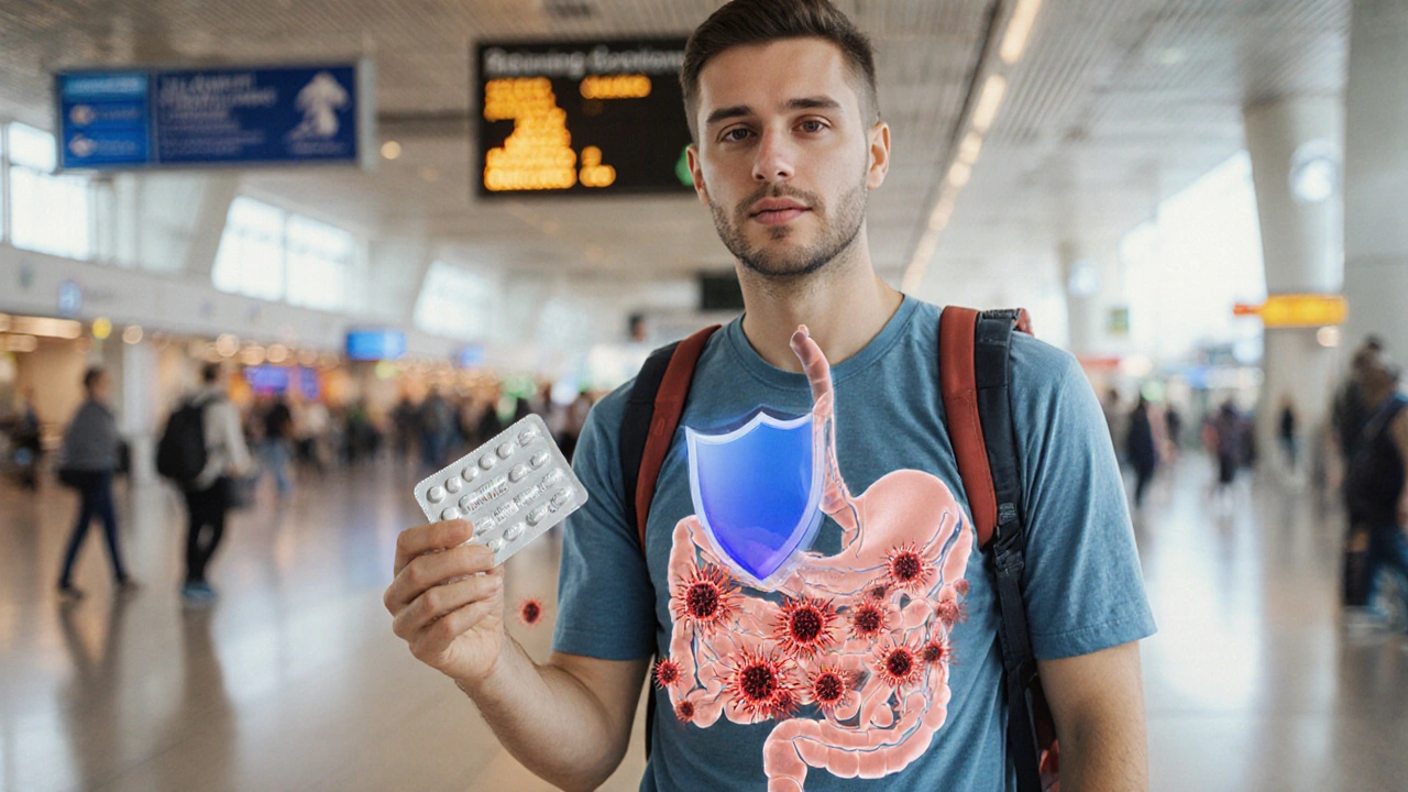 Rifaximin for Traveler's Diarrhea: Dosage, Benefits, and Risks