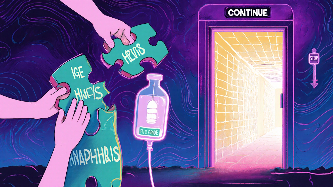 A fragmented human body being reassembled into a whole figure holding an IV bag.